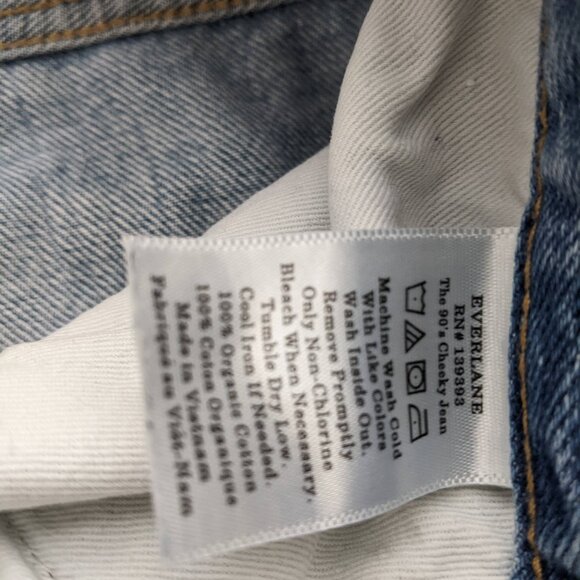 Everlane 90s Cheecky Jeans Vintage Sunbleached Blue 24 - Picture 6 of 7